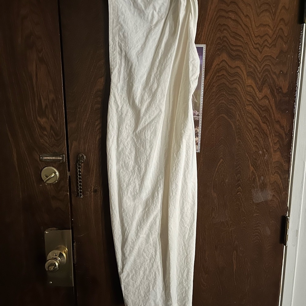 Zara White Asymmetrical Maxi Dress